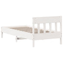 vidaXL fehér tömör fenyőfa ágy matrac nélkül 75 x 190 cm