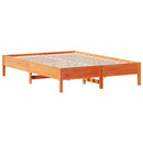 vidaXL viaszbarna tömör fenyőfa ágy matrac nélkül 150 x 200 cm