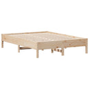vidaXL tömör fenyőfa ágy matrac nélkül 135 x 190 cm