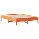 vidaXL viaszbarna tömör fenyőfa ágy matrac nélkül 120 x 190 cm