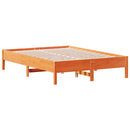 vidaXL viaszbarna tömör fenyőfa ágy matrac nélkül 120 x 190 cm