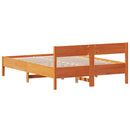 vidaXL viaszbarna tömör fenyőfa ágy matrac nélkül 150 x 200 cm
