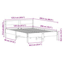 vidaXL fehér tömör fenyőfa ágy matrac nélkül 120 x 200 cm