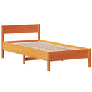 vidaXL viaszbarna tömör fenyőfa ágy matrac nélkül 100 x 200 cm