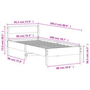 vidaXL fehér tömör fenyőfa ágy matrac nélkül 90 x 200 cm