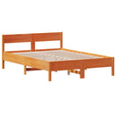 vidaXL viaszbarna tömör fenyőfa ágy matrac nélkül 135 x 190 cm