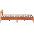 vidaXL viaszbarna tömör fenyőfa ágy matrac nélkül 135 x 190 cm