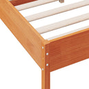 vidaXL viaszbarna tömör fenyőfa ágy matrac nélkül 135 x 190 cm