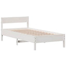 vidaXL fehér tömör fenyőfa ágykeret matrac nélkül 90 x 190 cm