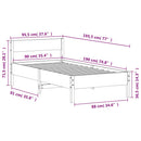 vidaXL fehér tömör fenyőfa ágykeret matrac nélkül 90 x 190 cm