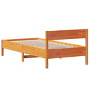 vidaXL viaszbarna tömör fenyőfa ágy matrac nélkül 90 x 190 cm