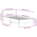 vidaXL viaszbarna tömör fenyőfa ágy matrac nélkül 90 x 190 cm