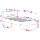 vidaXL fehér tömör fenyőfa ágy matrac nélkül 75 x 190 cm