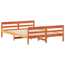 vidaXL viaszbarna tömör fenyőfa ágy matrac nélkül 140 x 200 cm