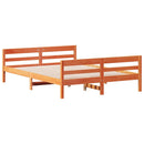 vidaXL viaszbarna tömör fenyőfa ágy matrac nélkül 140 x 200 cm