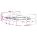 vidaXL viaszbarna tömör fenyőfa ágy matrac nélkül 140 x 200 cm