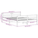 vidaXL viaszbarna tömör fenyőfa ágy matrac nélkül 120 x 200 cm