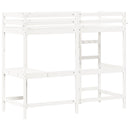 vidaXL fehér tömör fenyőfa galériaágy íróasztallal 80 x 200 cm