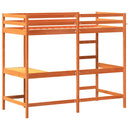 vidaXL viaszbarna tömör fenyőfa galériaágy íróasztallal 90 x 190 cm