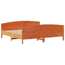 vidaXL viaszbarna tömör fenyőfa ágy matrac nélkül 180 x 200 cm