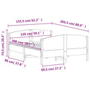 vidaXL fehér tömör fenyőfa ágy matrac nélkül 150 x 200 cm