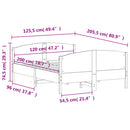 vidaXL tömör fenyőfa ágykeret ágy matrac nélkül 120 x 200 cm