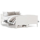 vidaXL fehér tömör fenyőfa ágy matrac nélkül 140x190 cm
