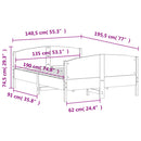 vidaXL fehér tömör fenyőfa ágy matrac nélkül 135 x 190 cm