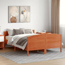 vidaXL viaszbarna tömör fenyőfa ágy matrac nélkül 135 x 190 cm