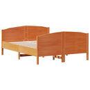 vidaXL viaszbarna tömör fenyőfa ágy matrac nélkül 135 x 190 cm