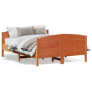 vidaXL viaszbarna tömör fenyőfa ágy matrac nélkül 135 x 190 cm