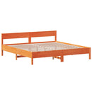 vidaXL viaszbarna tömör fenyőfa ágy matrac nélkül 200 x 200 cm