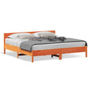vidaXL viaszbarna tömör fenyőfa ágy matrac nélkül 200 x 200 cm