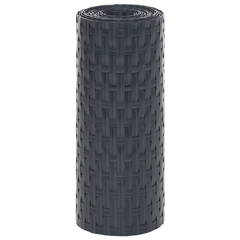 vidaXL 10 db antracitszürke polyrattan erkélyparaván 255 x 19 cm