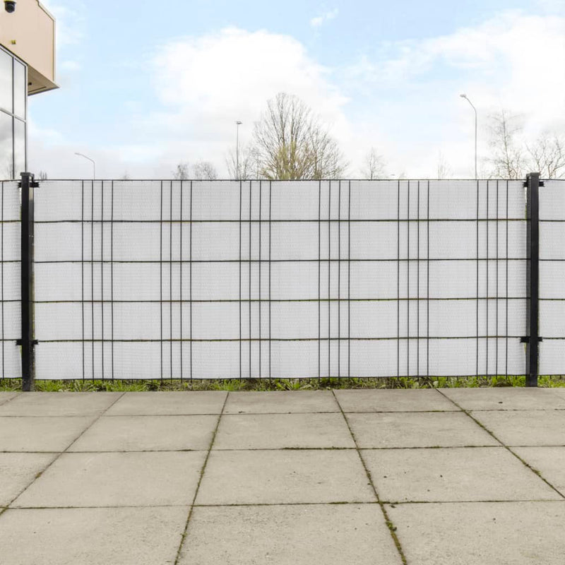 vidaXL 5 db fehér polyrattan erkélyparaván 255 x 19 cm