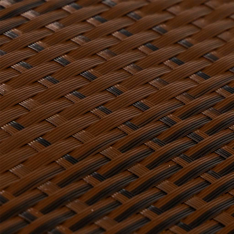 vidaXL 5 db barna és fekete polyrattan erkélyparaván 255 x 19 cm