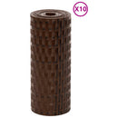 vidaXL 10 db barna és fekete polyrattan erkélyparaván 255 x 19 cm