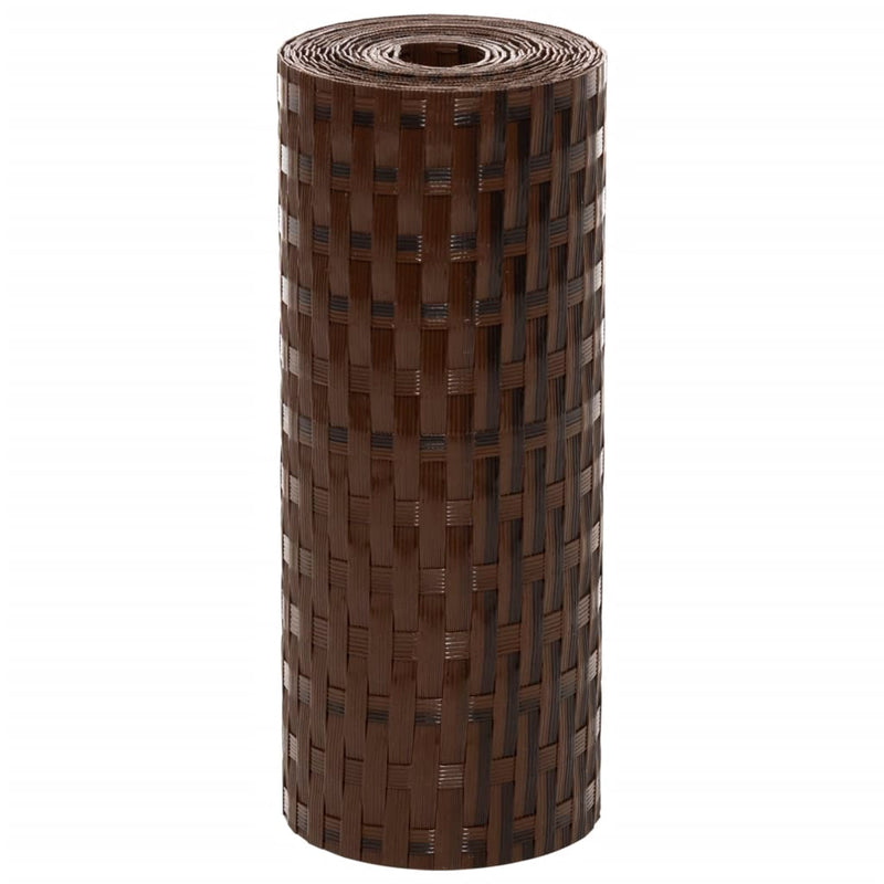 vidaXL 10 db barna és fekete polyrattan erkélyparaván 255 x 19 cm