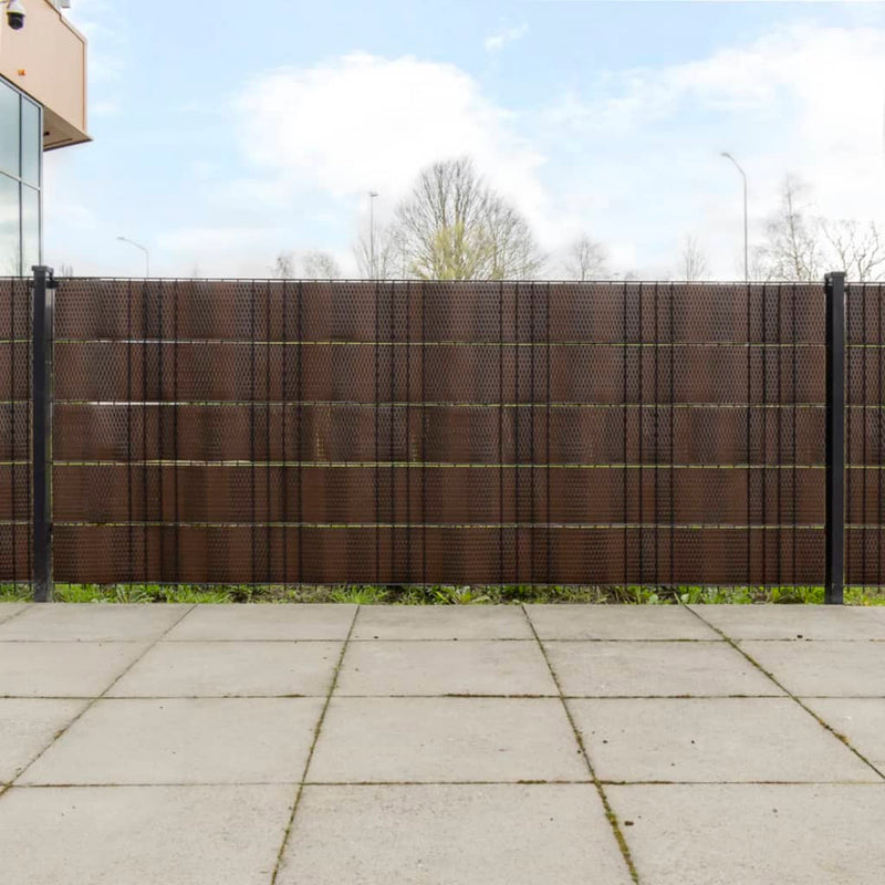 vidaXL 10 db barna és fekete polyrattan erkélyparaván 255 x 19 cm
