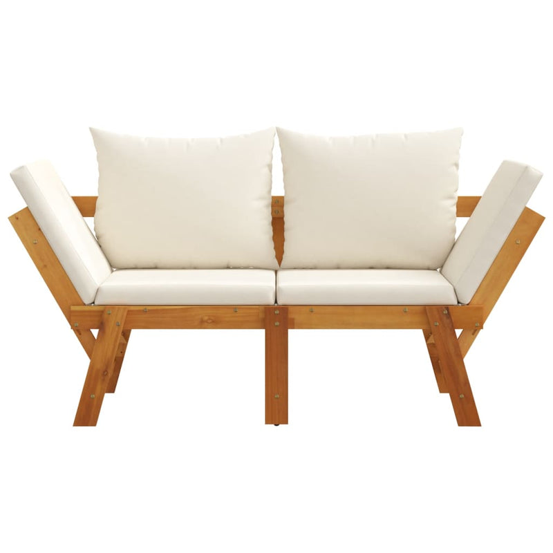 vidaXL 2 az 1-ben tömör akácfa kerti pad párnákkal