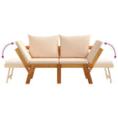 vidaXL 2 az 1-ben tömör akácfa kerti pad párnákkal