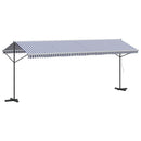 vidaXL kék-fehér szövet és acél szabadon álló napellenző 600 x 300 cm