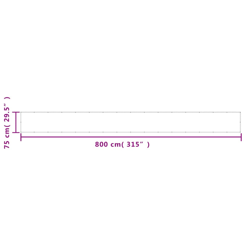 vidaXL bézs 100% oxford poliészter erkélyparaván 75 x 800 cm