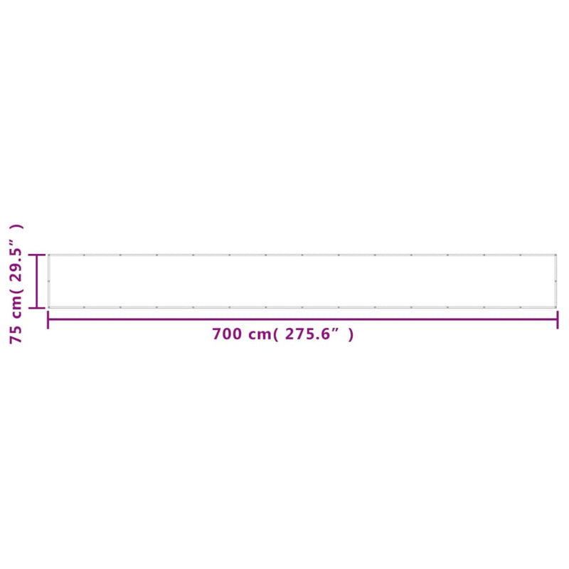 vidaXL krémszínű erkélyparaván 100% oxford poliészter 75 x 700 cm