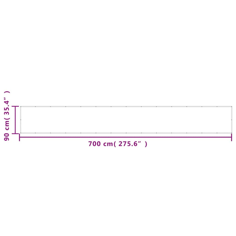 vidaXL krémszínű erkélyparaván 100% oxford poliészter 90 x 700 cm