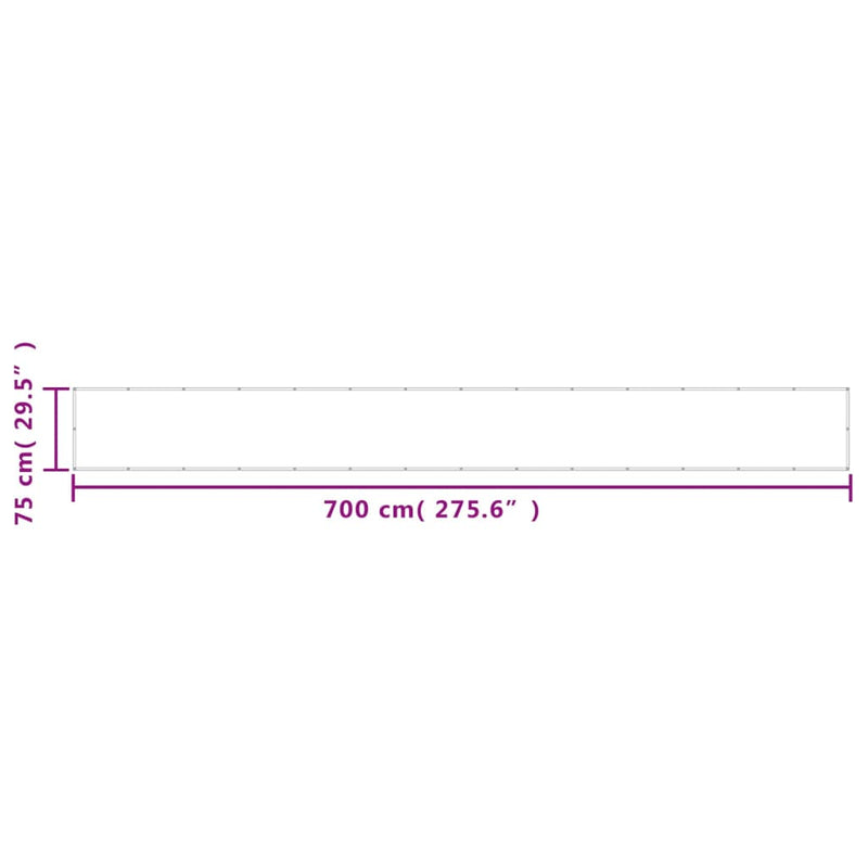 vidaXL fekete erkélyparaván 100% oxford poliészter 75 x 700 cm