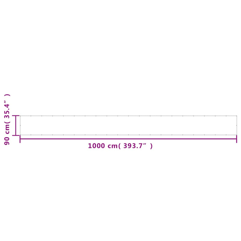 vidaXL fekete erkélyparaván 100% oxford poliészter 90 x 1000 cm