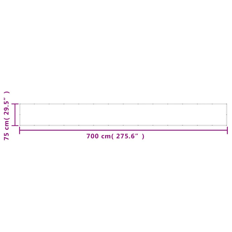 vidaXL barna 100% oxford poliészter erkélyparaván 75 x 700 cm