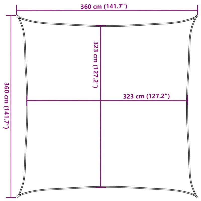 vidaXL világosszürke 100% poliészter oxford szövet napvitorla 3,6x3,6m