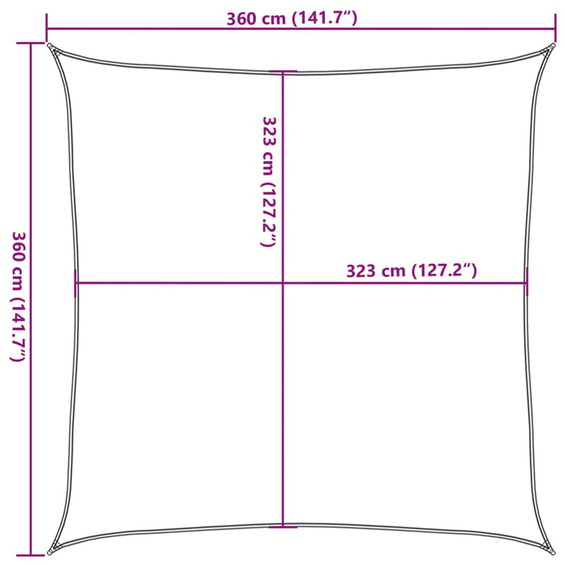 vidaXL homokszínű 100% poliészter oxford szövet napvitorla 3,6x3,6 m